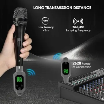 Wireless XLR Transmitter & Receiver: UHF Wireless Microphone System for 262ft Range, 8-Hours Battery, Wireless Microphone Adapter for Condenser/Dynamic Mics, Mixers, PA System, Guitar