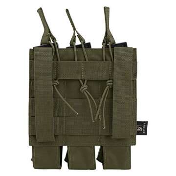 KRYDEX Open Top Triple MP7 MP5 MP9 Magazine Pouches Molle (Ranger Green)