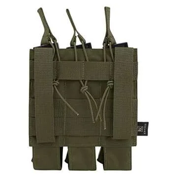 KRYDEX Open Top Triple MP7 MP5 MP9 Magazine Pouches Molle (Ranger Green)
