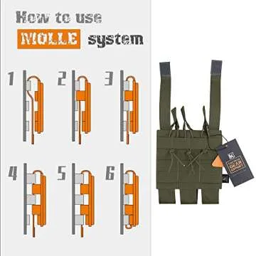 KRYDEX Open Top Triple MP7 MP5 MP9 Magazine Pouches Molle (Ranger Green)