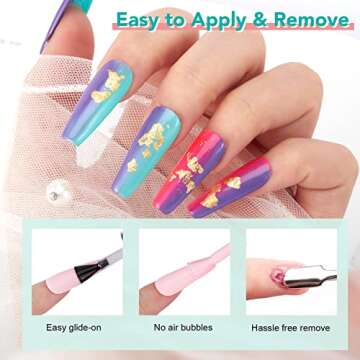 JOSLOVE Bright Gel Nail Polish, 6 Colors Gel Polish Kit Spring Summer Bright Yellow Green Purple Gel Nail Kit Popular Nail Art Manicure DIY Gift for Women DIY Salon