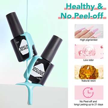 JOSLOVE Bright Gel Nail Polish, 6 Colors Gel Polish Kit Spring Summer Bright Yellow Green Purple Gel Nail Kit Popular Nail Art Manicure DIY Gift for Women DIY Salon