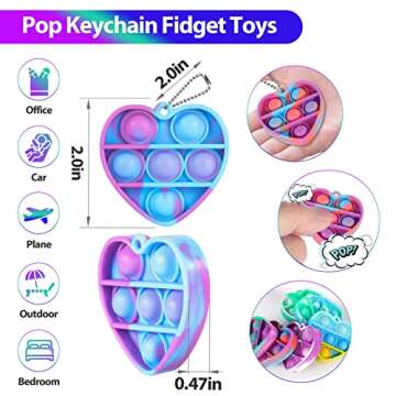 Pop Fidget Toys Bulk Its Valentines Day Gifts for Kids Classroom 30 Pack Valentine Party Favors for ...