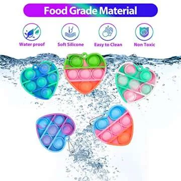 Pop Fidget Toys Bulk Its Valentines Day Gifts for Kids Classroom 30 Pack Valentine Party Favors for Kids Mini Pop Heart Keychain It Fidget Toy Fidgets for Classroom Prizes Birthday Goodie Bag Stuffers