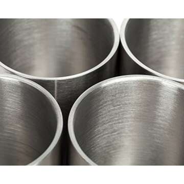 JILLMO Whiskey Glass Set of 4 Stainless Steel Lowball Glasses - 10 oz Insulated Shatterproof Outdoor Bourbon Glass - Ideal Gift for Family, Friends and Whisky Lovers