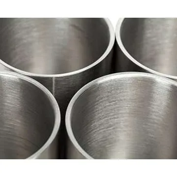 JILLMO Whiskey Glass Set of 4 Stainless Steel Lowball Glasses - 10 oz Insulated Shatterproof Outdoor Bourbon Glass - Ideal Gift for Family, Friends and Whisky Lovers