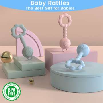 SPRACT Baby Rattle & Teether, Safe for Infants 0-12 Months