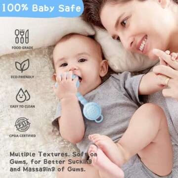 SPRACT Baby Rattle & Teether, Safe for Infants 0-12 Months
