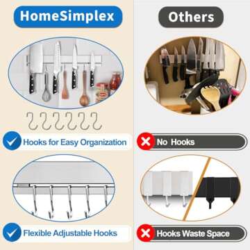 HomeSimplex Magnetic Knife Holder - Perfect for Your Kitchen