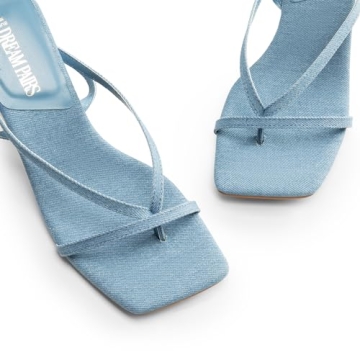 Stylish DREAM PAIRS Kitten Low Strappy Heels for Women