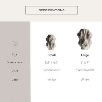 LAWA Cascading Wave Candle - Large Beautiful Handmade Pillar Scented Soy Wax Candle Elegant Bubble Aesthetic Candle Housewarming Gift Home Room Shelf Decor Idea White (Set of 2)