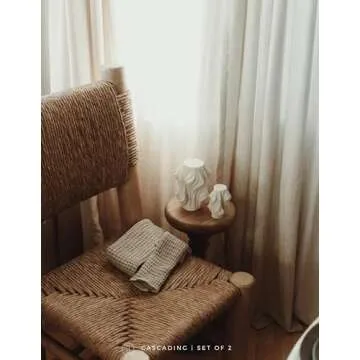 LAWA Cascading Wave Candle - Large Beautiful Handmade Pillar Scented Soy Wax Candle Elegant Bubble Aesthetic Candle Housewarming Gift Home Room Shelf Decor Idea White (Set of 2)