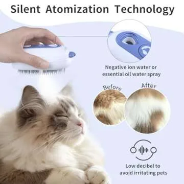 Bobopal Cat Steam Brush,3 In 1 Cat Brush for Shedding,Self-Cleaning Cat Dog Grooming Brush,Steamy Pet Brush for Long & Short Haired Cats & Dogs Hair Removal Comb with Water Tank Anti-Static