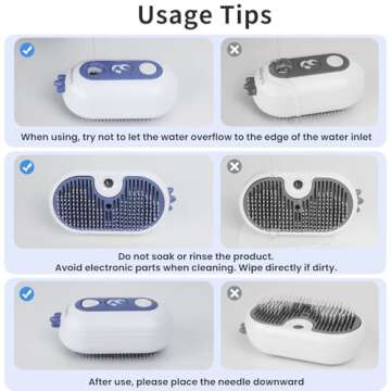 Bobopal Cat Steam Brush,3 In 1 Cat Brush for Shedding,Self-Cleaning Cat Dog Grooming Brush,Steamy Pet Brush for Long & Short Haired Cats & Dogs Hair Removal Comb with Water Tank Anti-Static