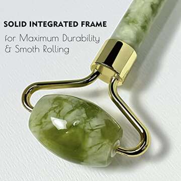 Gua Sha Jade Facial Tool - Natural Jade Face Roller & Massager for Anti-Aging, Wrinkles & Puffiness - Premium Authentic Jade Stone Set