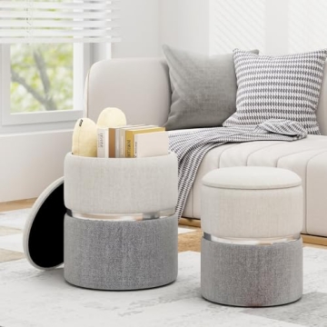 Stylish Giantex Nesting Ottomans Set - Storage & Comfort