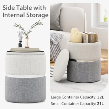 Stylish Giantex Nesting Ottomans Set - Storage & Comfort
