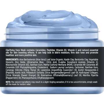 New York Biology Clarifying Facial Mask 6 oz – Moisturizing and Hydrating Face Mask for Acne, Pore...