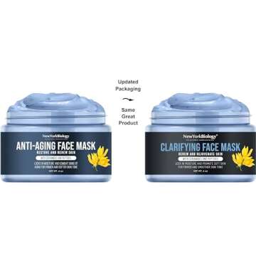 New York Biology Clarifying Facial Mask 6 oz – Moisturizing and Hydrating Face Mask for Acne, Pores, and Clear Skin – Deep Facial Cleanser Clay Mask for Normal and Oily Skin