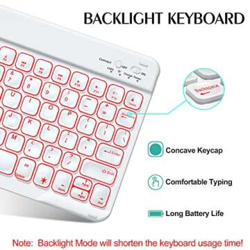 BOBOLEE Keyboard Case for iPad 9.7 inch 6th Gen. 2018-5th Gen. 2017 - Air 2 Gen. 2014, Wireless Detachable BT Backlit 7 Colors Keyboards, Thin Slim Folio Cover Shell with Pen Holder, Auto Sleep Wake