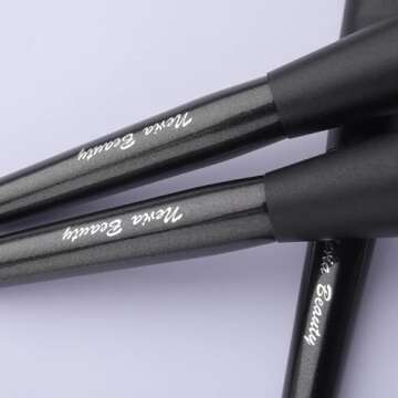 EVRCHGIEA Makeup Brush Sets, 12 PCS Wood Handle Soft Synthetic Fiber Hair Makeup Set,Premium Synthetic Foundation Blending Blush Concealer Eye Shadow Makeup Brush Set (black 12pcs)