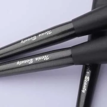 EVRCHGIEA Makeup Brush Sets, 12 PCS Wood Handle Soft Synthetic Fiber Hair Makeup Set,Premium Synthetic Foundation Blending Blush Concealer Eye Shadow Makeup Brush Set (black 12pcs)