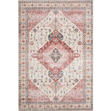 Loloi Skye Ivory/Berry 5x7 Area Rug for Stylish Homes