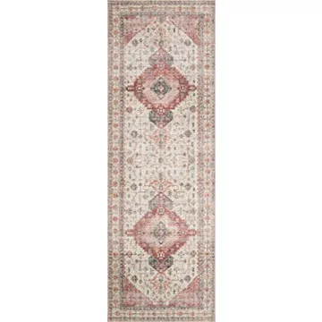 Loloi Skye Ivory/Berry 5x7 Area Rug for Stylish Homes