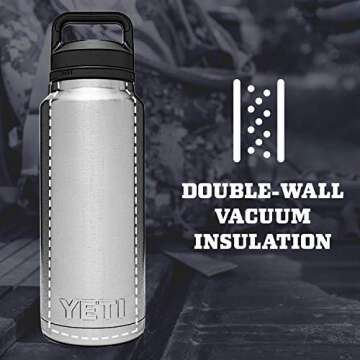 YETI Rambler 36 oz Bottle, Vacuum Insulated, Stainless Steel with Chug Cap, White