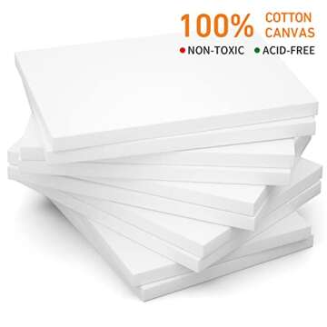 GOTIDEAL 10-Piece 8x10" Cotton Canvas Set - Primed & Ready