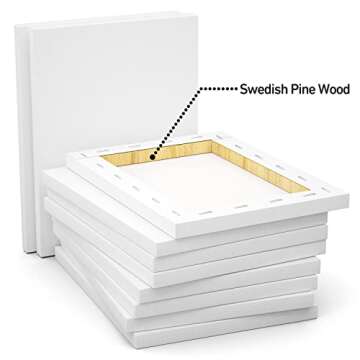 GOTIDEAL 10-Piece 8x10" Cotton Canvas Set - Primed & Ready