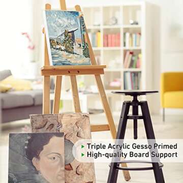 GOTIDEAL 10-Piece 8x10" Cotton Canvas Set - Primed & Ready