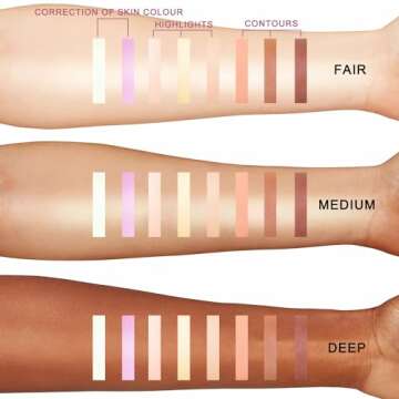 Youngfocus Cosmetics Cream Contour Best 8 Colors and Highlighting Makeup Kit - Contouring Foundation/Concealer Palette - Vegan & Cruelty Free - Step-by-Step Instructions Included