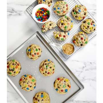 USA Pan Bakeware Cookie Sheet, Large, Warp Resistant Nonstick Baking Pan, Made in the USA from Aluminized Steel,Silver