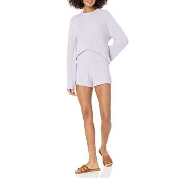 The Drop Women's Faith Pull-On Ribbed Sweater Short, Dusty Purple, XL