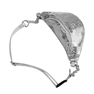 RARITYUS Sparkly Sequin Fanny Packs Glitter Waist Bag with Adjustable Strap for Women Girls Unisex