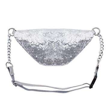 RARITYUS Sparkly Sequin Fanny Packs Glitter Waist Bag with Adjustable Strap for Women Girls Unisex