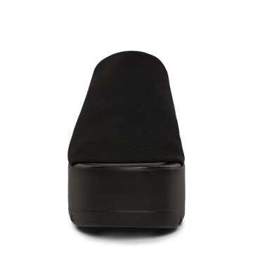 Steve Madden womens Slinky30 Wedge Sandal, Black, 7 US