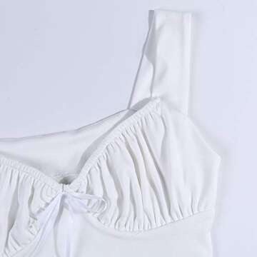 Abardsion Women's Sleeveless Strappy Basic Crop Tank Top for Women Summer (White, S)