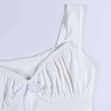 Abardsion Women's Sleeveless Strappy Basic Crop Tank Top for Women Summer (White, S)