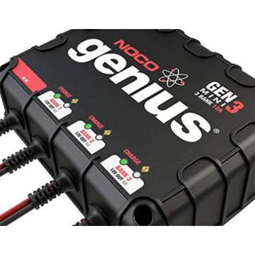 NOCO Genius GENM3 Smart Marine Charger - 12 Amp 3-Bank