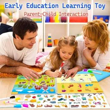 iGetooy Reusable Sticker Books for Toddlers 1-3, Preschool Learning Activities Busy Book for Kids, 104Pcs Reusable Stickers Toddler Learning Activities Book Christmas Birthdays Gifts for Boys Girls