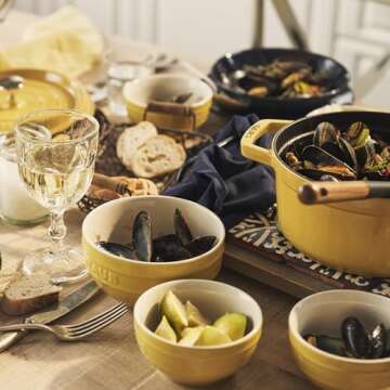 STAUB Stoneware Ramekins-Ceramic 2-pc Set-Citron - Versatile Beauty