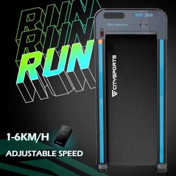 CITYSPORTS Treadmills for Home, Under Desk Treadmill Walking Pad with Audio Speakers, Slim & Portable Remote Dual LED Display, Office Home (Green)