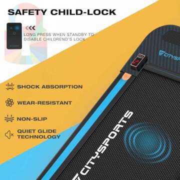 CITYSPORTS Treadmills for Home, Under Desk Treadmill Walking Pad with Audio Speakers, Slim & Portable Remote Dual LED Display, Office Home (Green)