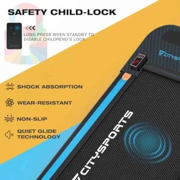 CITYSPORTS Treadmills for Home, Under Desk Treadmill Walking Pad with Audio Speakers, Slim & Portable Remote Dual LED Display, Office Home (Green)