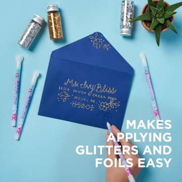 Sakura Quickie Glue Pens - Liquid Glue Pens for Crafting - Pinpoint Roller Glue - 0.7 mm Tip - 6 Pack