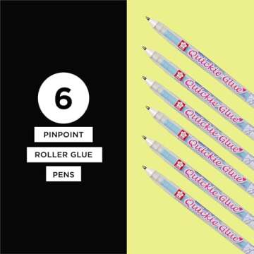 Sakura Quickie Glue Pens - Liquid Glue Pens for Crafting - Pinpoint Roller Glue - 0.7 mm Tip - 6 Pack