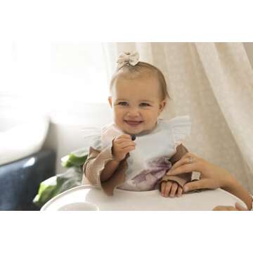 Tiny Twinkle Mess Proof Baby Bib - Waterproof & Safe for Travel