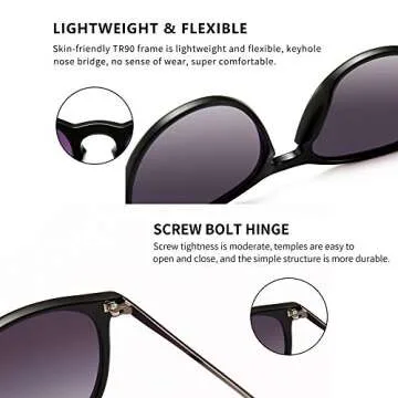 Stylish SUNGAIT Vintage Round Sunglasses for Women